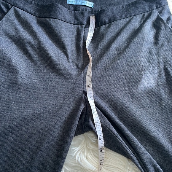 Antonio Melani grey charcoal business career work pants boot cut flare leg sz 8 - Picture 14 of 17